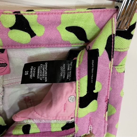 Heyley elsaesser x Simons animals print, pink, green and black pants folk fit - Picture 3 of 5